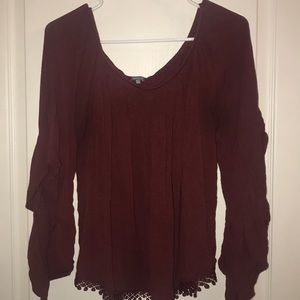 long sleeve & off the shoulder blouse